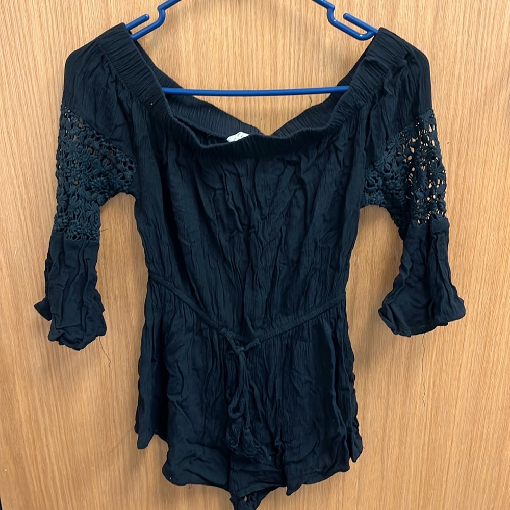 Hint of blush medium black dress